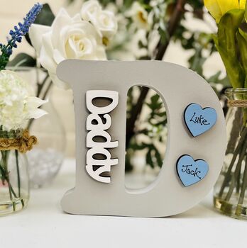 Personalised Daddy's Father's Day D Letter Grey Gift, 3 of 9