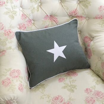 Linen Star Piped Cushion, 2 of 8