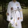 Long Organic Cotton Robe: White With Multi Coloured Mini Eye, thumbnail 1 of 7
