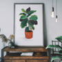 Fiddle Leaf Fig House Plant Print, thumbnail 1 of 2