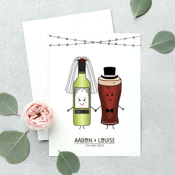 Favourite Drinks Personalised Wedding Card, 2 of 11