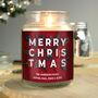 Personalised Large Christmas Day Red Jar Candle, thumbnail 1 of 3