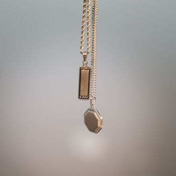 Gold Plated Monolith Pendant Necklace For Men, 4 of 11