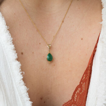 Malachite Drop Necklace 14k Gold Filled And Vermeil, 2 of 6