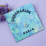 Sterling Silver March Aquamarine Necklace Card, thumbnail 1 of 7