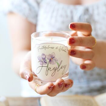 Personalised Birth Flower Scented Soy Candle, 5 of 5