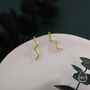 Zigzag Wave Crawler Earrings Sterling Silver, thumbnail 3 of 11