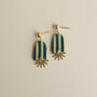 Sunny Stripe Drop Lightweight Clay And Brass Earrings, thumbnail 5 of 5