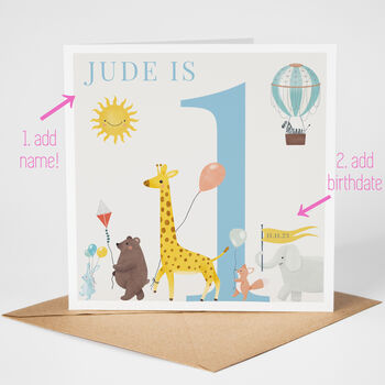 Safari Parade 2nd Birthday Card For Boy, 2 of 5