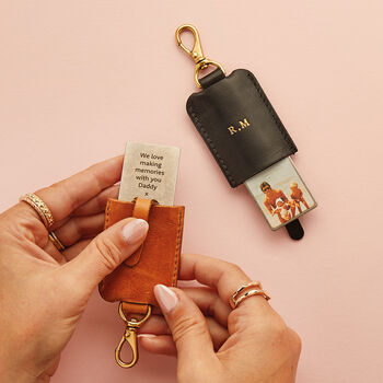 Personalised Leather Photo Bag Tag, 2 of 4