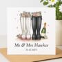 Personalised Wedding Wellies Couple Card, thumbnail 2 of 2