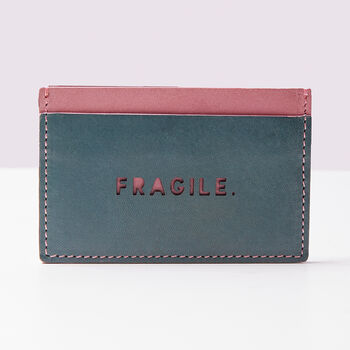 'Fragile' Laser Cut Leather Cardholder, 3 of 7