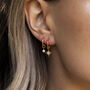 Margot. Gold Plated Tiny Cubic Zirconia Hoop Earrings, thumbnail 4 of 4