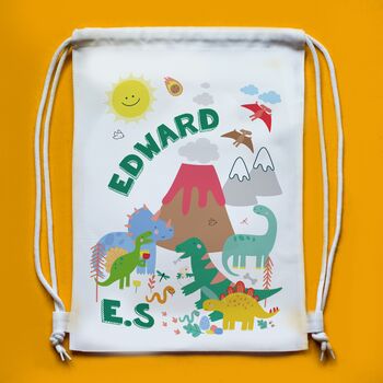 Children's Personalised Dinosaur Themed Nursery Bag, 2 of 4