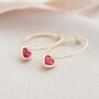 Heart Birthstone Personalised Hoop Earrings, thumbnail 1 of 4