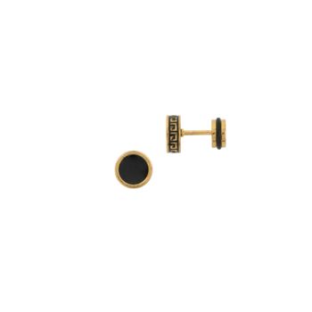 Greek Pattern Stud Earring Gold Plated Steel Earring For Men, 4 of 7