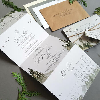 Misty Forest Wedding Invitations Sample, 3 of 11