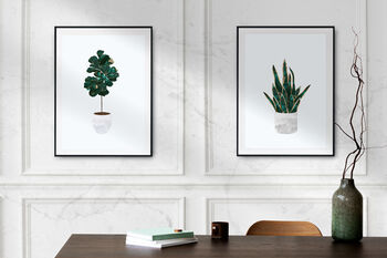 Fiddle Leaf Fig Gold House Plant Wall Art Print, 2 of 4