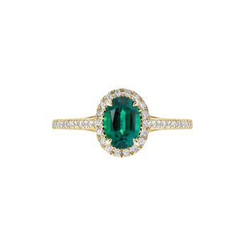 Rosalind Created Emerald And Lab Grown Diamond Ring, 9 of 12