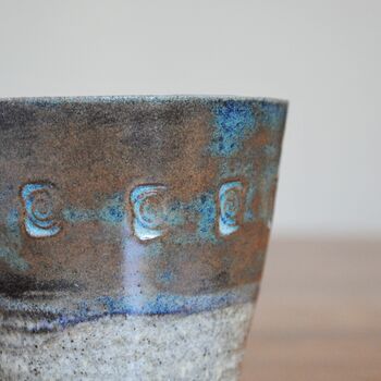 Stoneware Mug Tumbler Terracotta Or Brown/Green, 5 of 7