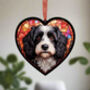 Cavapoo Stained Glass Effect Heart Suncatcher, thumbnail 3 of 6