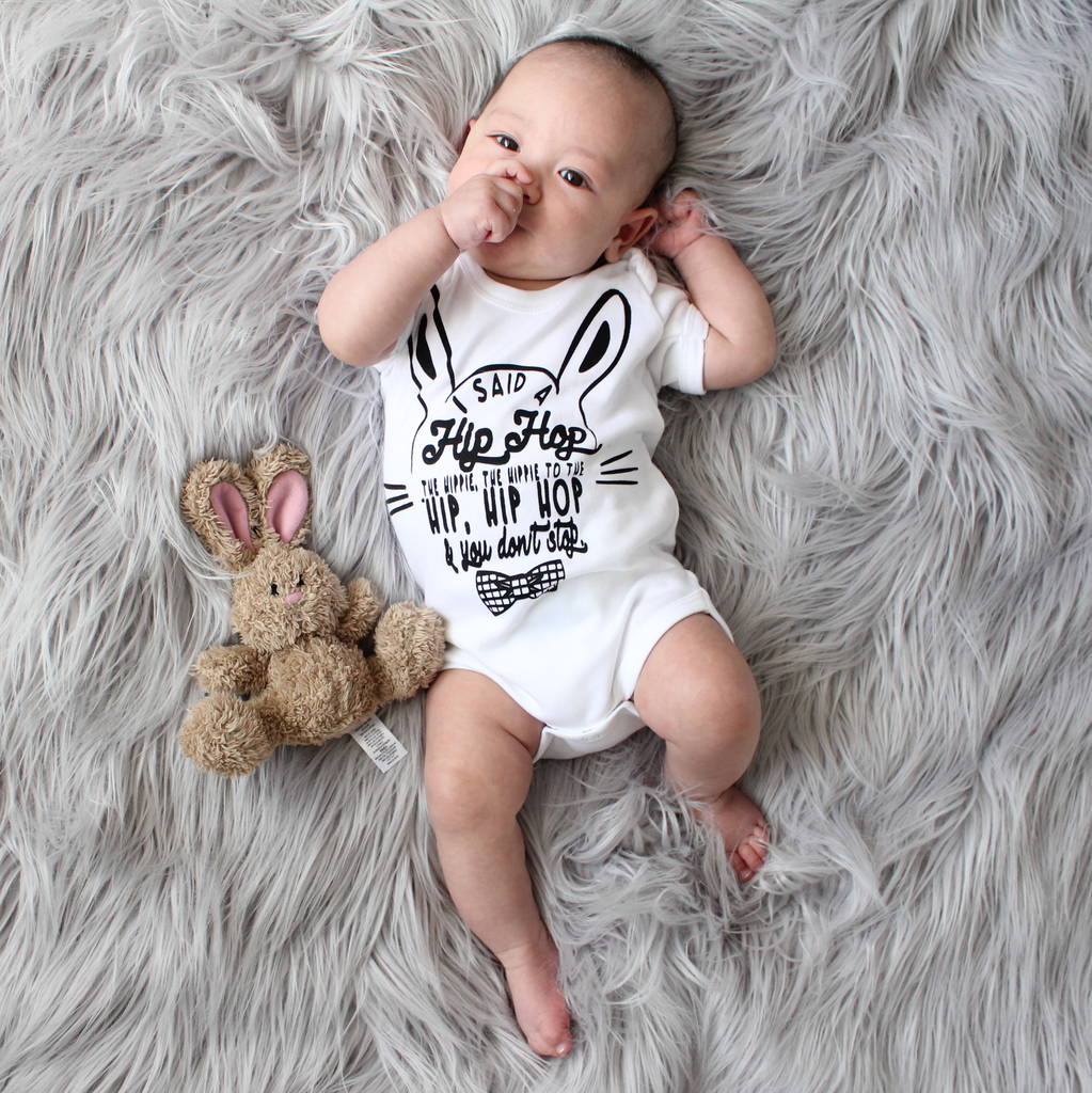 Hip Hop Easter Bunny Baby Vest, 1 of 2