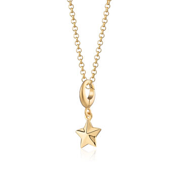 Faceted Star Charm Necklace, Sterling Silver Or Gold Plated, 3 of 10