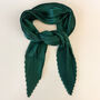 Forest Green Colour Pleated Silky Scarf, thumbnail 1 of 4