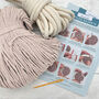 Macrame Kit Coiled Baskets, Nude Pink And Gold Limited Edition, thumbnail 7 of 7
