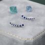 Sterling Silver Sapphire Blue Cz Ear Crawler Earrings, thumbnail 5 of 10