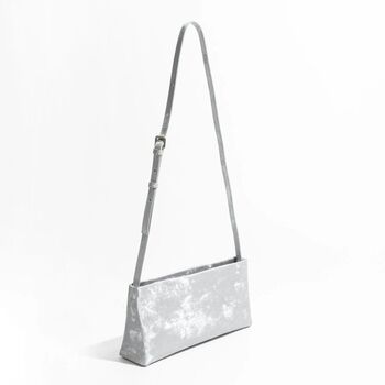 St. Tropez Silver Suede Ombré Baguette Evening Bag, 4 of 5