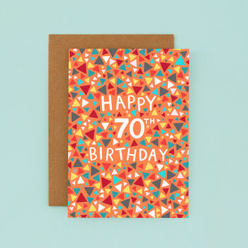 70th Birthday Card For Men, Geometric 70th Card, For Him, 2 of 2