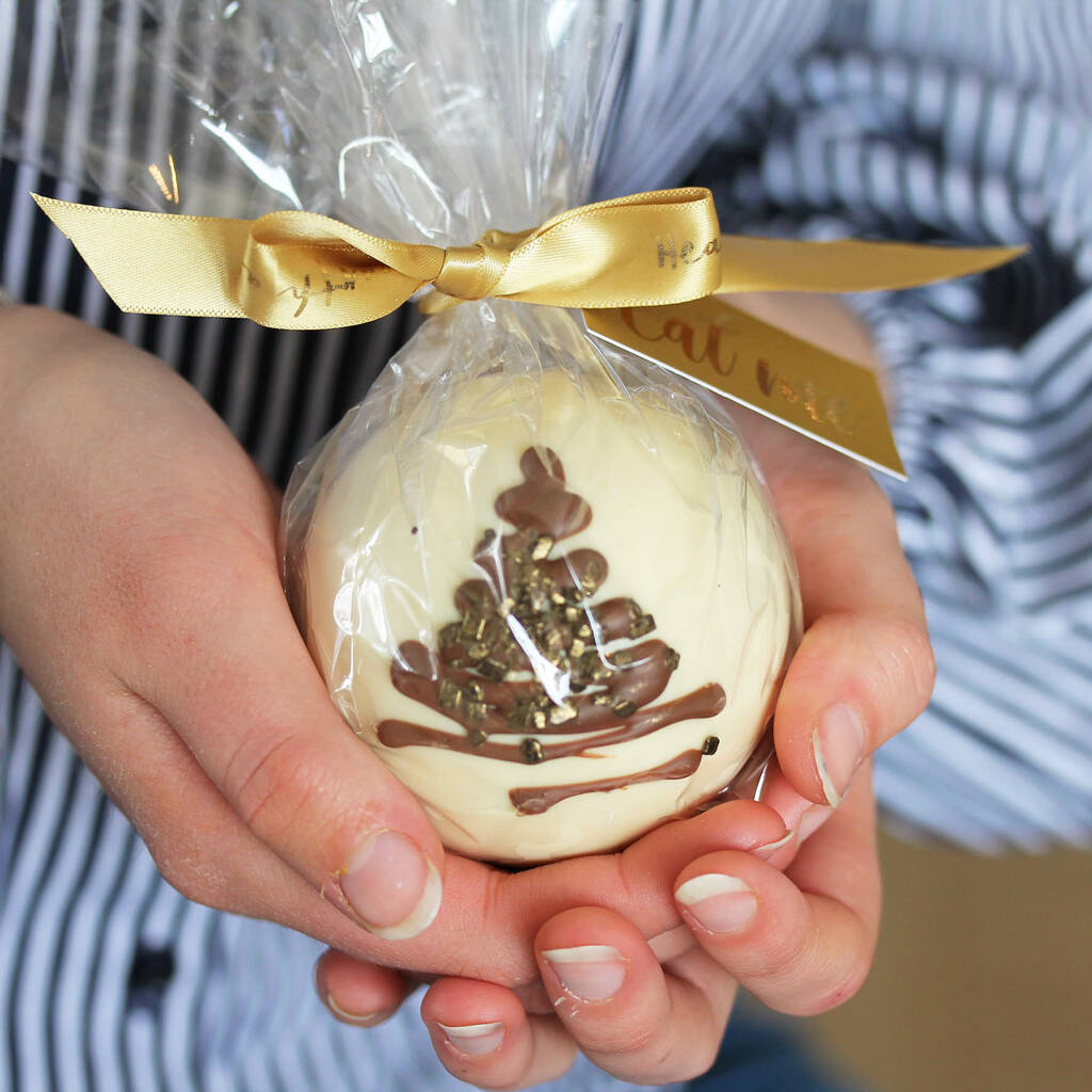 Large Gourmet Chocolate Bauble With 'Eat Me' Gold Tag By Hearth