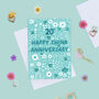 China Floral 20th Anniversary Card, thumbnail 1 of 2