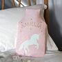 Liberty Unicorn Personalised Hot Water Bottle Cover, thumbnail 1 of 3