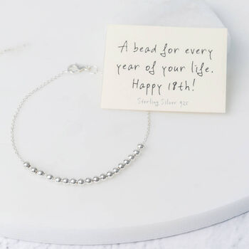 Sterling Silver Happy 18th Bead For Every Year Bracelet, 2 of 5