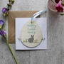 Personalised Easter Rabbit Wooden Decoration And Card, thumbnail 3 of 5