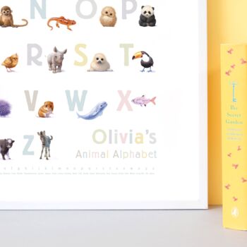 Personalised Illustrated Animals Alphabet Nursery Print, 3 of 12