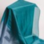 100% Mulberry Silk Scarf, Ombre Emerald Green Grey White, thumbnail 3 of 6