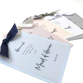 Vellum Bow Will You Be My Matron Of Honour Card, 2 of 9