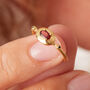 Red Garnet Gold And Silver Solitaire Ring, thumbnail 3 of 10