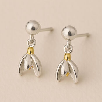 Sterling Silver Snowdrop Stud Earrings, 4 of 5