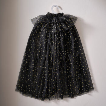 Black And Gold Star Halloween Witch Costume Cape, 2 of 2