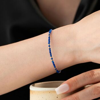 Natural Blue Agate Bracelet, 2 of 8