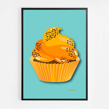 Orange Cupcake Print, 3 of 6