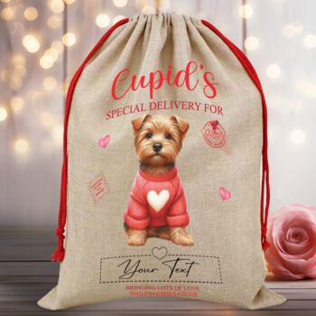 Personalised Dog Valentine Love Heart Sack, 11 of 12