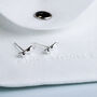 Sterling Silver Dangling Cat Stud Earrings, thumbnail 4 of 5