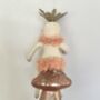 Spun Cotton Christmas Decoration Pink Toadstool Fairy, thumbnail 3 of 6