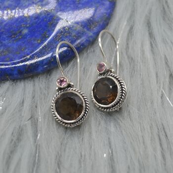 Smoky Quartz Earrings: Brown Gemstone Jewelry, 4 of 6