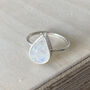 Large Statement Sterling Silver Teardrop Moonstone Ring, thumbnail 4 of 5